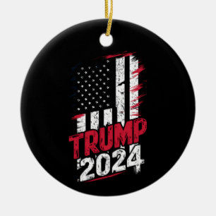 Décoration En Céramique Élection TRUMP 2024 États-Unis drapeau Vintage