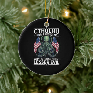 Décoration En Céramique Élections amusantes de 2024 Cthulhu Président