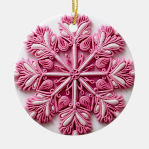 Décoration En Céramique Élégance florissante du flocon de neige