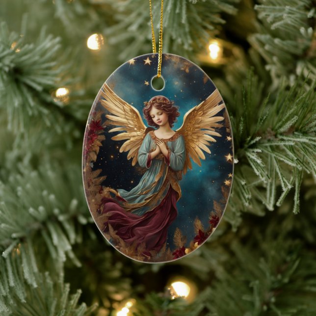 Décoration En Céramique Élégant ange de Noël (Arbre)
