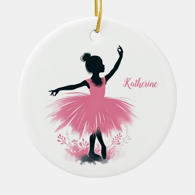 Décoration En Céramique Elégant Ballerina Silhouette Ballet Noël (Devant)