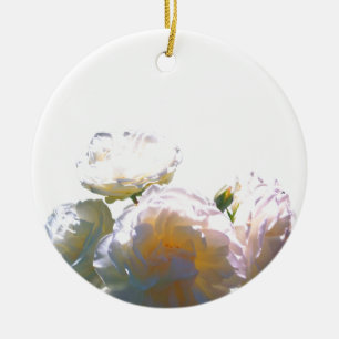 Décoration En Céramique Elégant blanc pêche orange roses