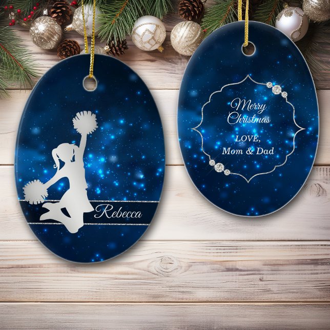 Décoration En Céramique Elégant bleu lumière argent Cheer Leader (Créateur téléchargé)