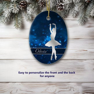Décoration En Céramique Elégant bleu lumière Ballerina argent