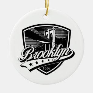 Décoration En Céramique Elegant Brooklyn Shield et Swoosh Design