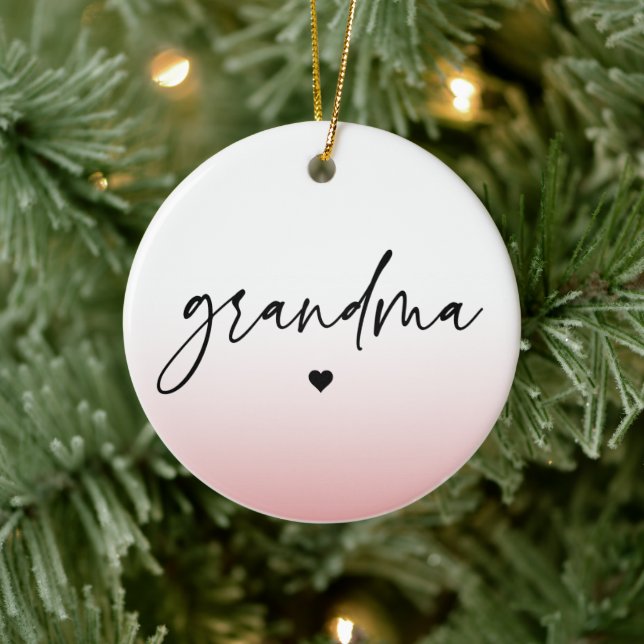 Décoration En Céramique Élégant et subtil Pink Grandma Script Cadeau (Arbre)