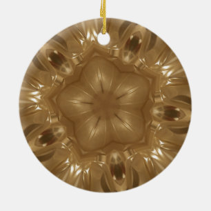 Décoration En Céramique Elégant Gold Brown Kaleidoscope Star Design