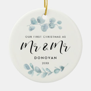 Décoration En Céramique Élégant Notre premier Noël en tant que M. et M. Gr