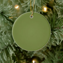 Élégant Olive Green Solid Noël