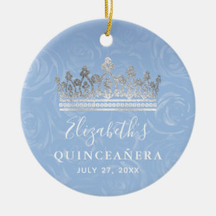 Décoration En Céramique Élégant Photo Lumière Argentée Bébé Bleu Quinceane