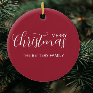 Décoration En Céramique Elégant Simple Clean Frosted Berry Noël