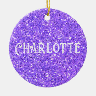 Décoration En Céramique Élégant violet parties scintillant pétillant motif