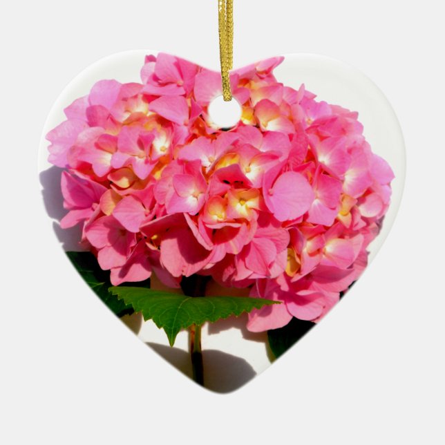Décoration En Céramique Elégante hydrangée rose fleurie rose (Devant)