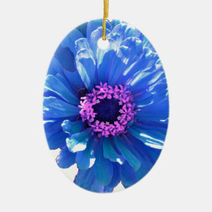 Décoration En Céramique Elégante marguerite bleue florale