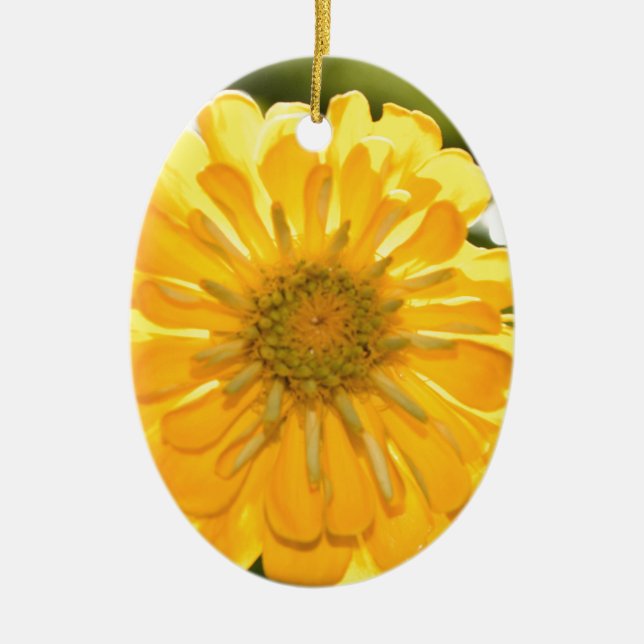 Décoration En Céramique Élégante marguerite fleurie jaune (Devant)