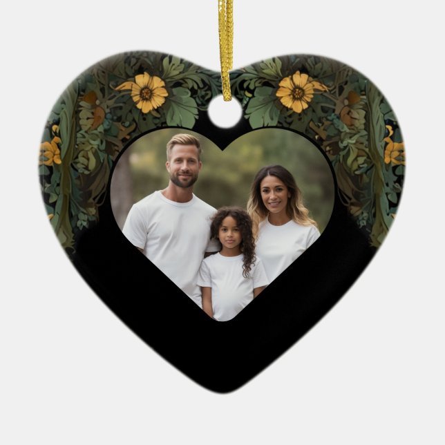 Décoration En Céramique Élégante moody victorienne vert foncé botanique (Devant)