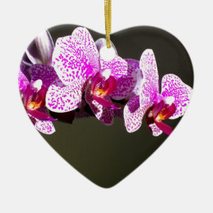 Décoration En Céramique Élégante orchidée rose fleurie tropicale