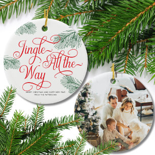 Décoration En Céramique Élégante verdure Calligraphie rouge Noël