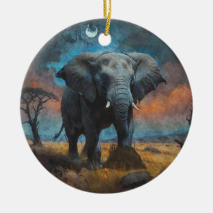 Décoration En Céramique Eléphant africain à Dusk