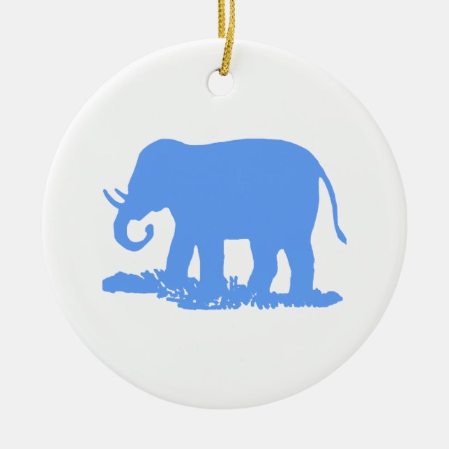 Décoration En Céramique Eléphant bleu (Devant)