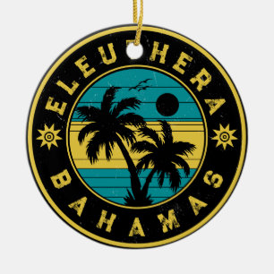 Décoration En Céramique Eleuthera Island Bahamas Palm Tree Souvenirs
