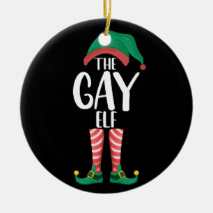 Décoration En Céramique Elfe Gay LGTBQ Fête de Noël de famille assortie