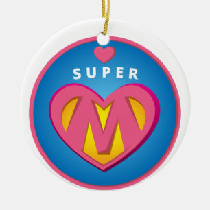 Décoration En Céramique Emblème drôle de maman de superwoman de super