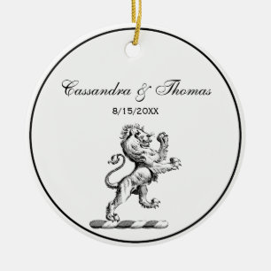 Décoration En Céramique Emblème héraldique du lion debout