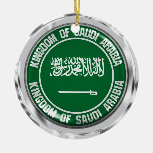 Décoration En Céramique Emblème rond de l'Arabie Saoudite (Devant)