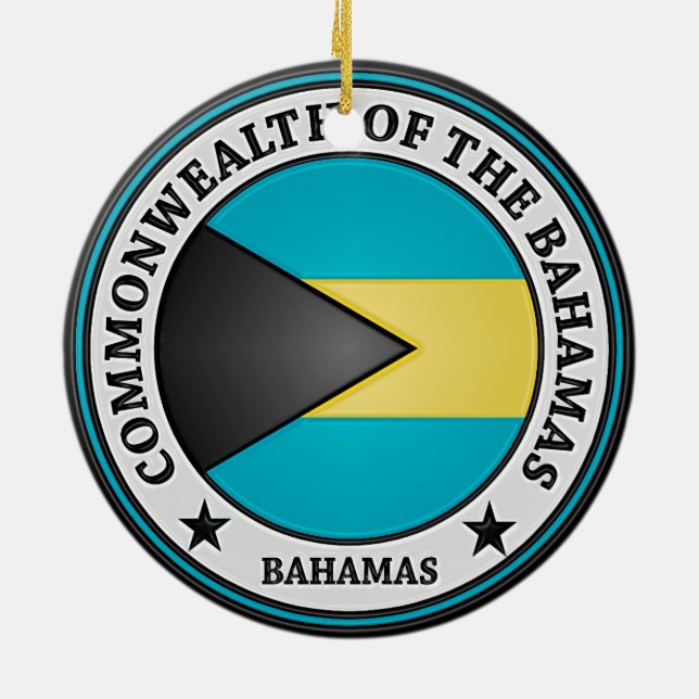 Décoration En Céramique Emblème rond des Bahamas (Dos)