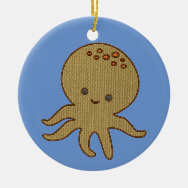 Décoration En Céramique Embroderie de caricature octopus mignonne Imprimer (Devant)