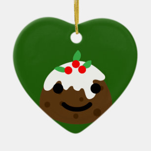 Décoration En Céramique emoji pudding de Noël