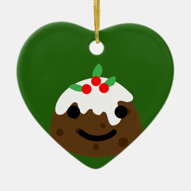 Décoration En Céramique emoji pudding de Noël (Devant)