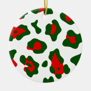 Décoration En Céramique empreinte de léopard de noël