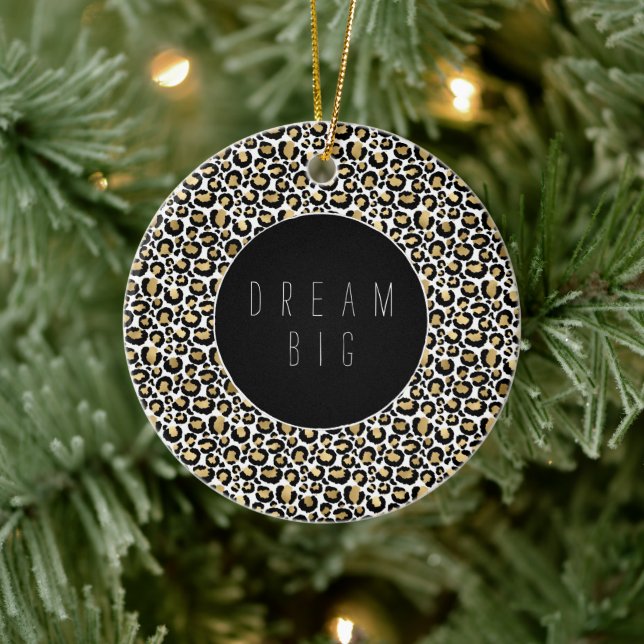 Décoration En Céramique Empreinte de léopard Gold Black Glam (Arbre)