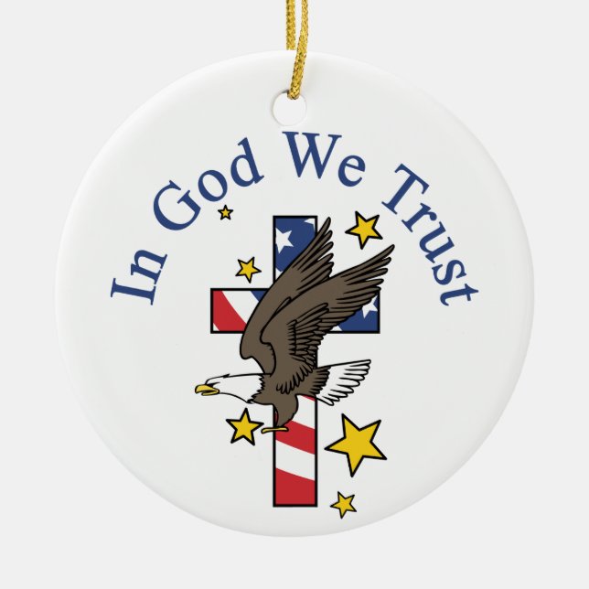 Décoration En Céramique En Dieu, nous faisons confiance (Devant)