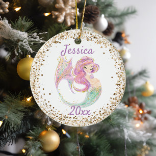 Décoration En Céramique Enceinte attenante Mermaid Gold Confetti Ceramic O