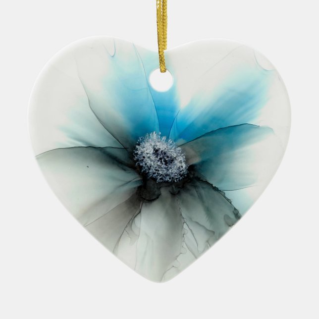 Décoration En Céramique Encres d'alcool Fleur (Devant)