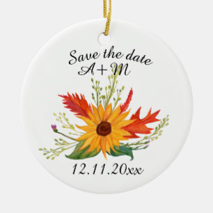 Décoration En Céramique Enregistrer la date Custom Fall Art Ornament