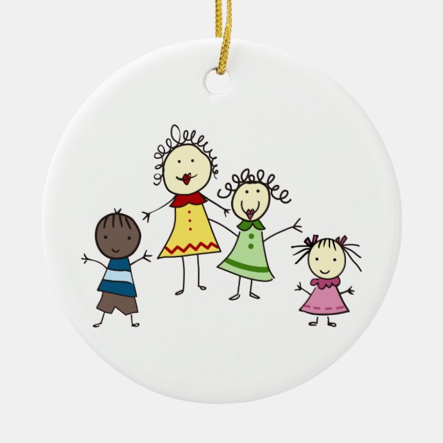 Décoration En Céramique Enseignant Et Enfants (Devant)