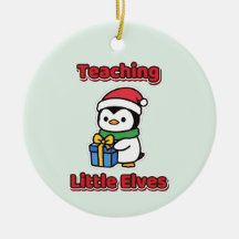 Enseignant Petits Elfes Noël Professeur