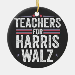 Décoration En Céramique Enseignants pour Harris Walz Élection 2024 Kamala