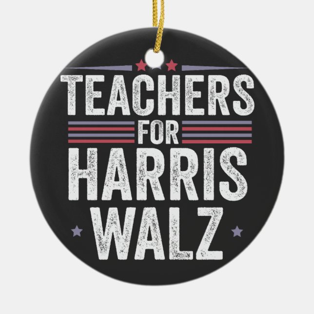 Décoration En Céramique Enseignants pour Harris Walz Élection 2024 Kamala  (Devant)