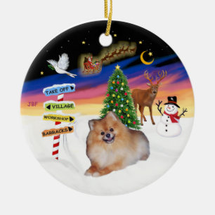 Décoration En Céramique Enseignes de Noël - Pomeranian #4