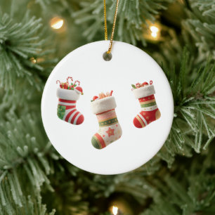 Décoration En Céramique Ensemble de chaussettes de Noël – Conceptions de c