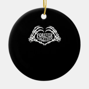 Décoration En Céramique Ensemble Un Coeur Fait De Squelette Mains Classiqu