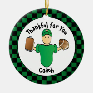 Décoration En Céramique Entraîneur de football Drôle Carton Merci cadeau