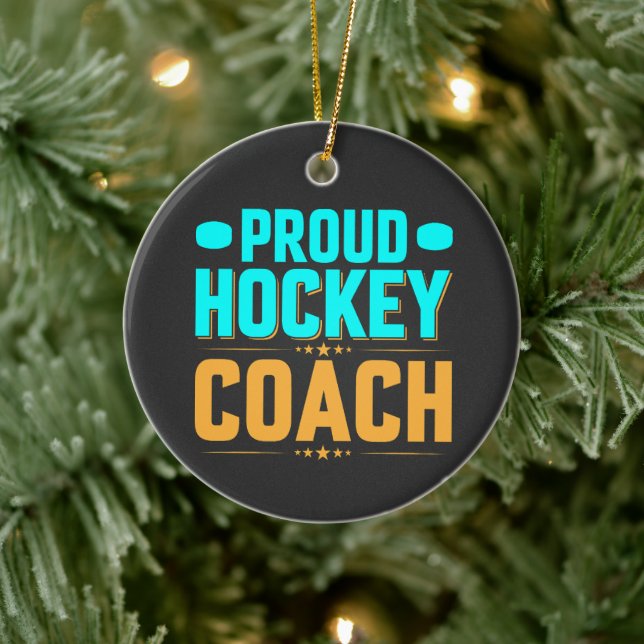 Décoration En Céramique Entraîneur de hockey fier (Arbre)