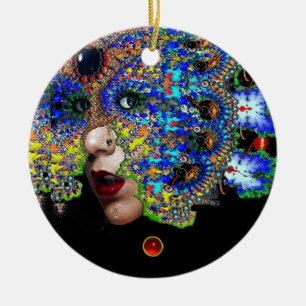 Décoration En Céramique EPHÉMERAL, Rubis rouge, Sapphire bleu