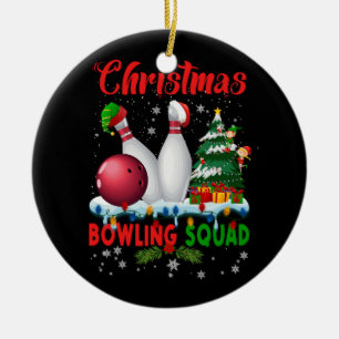 Décoration En Céramique Équipe de bowling de Noël Dabbing Père Noël drôle 